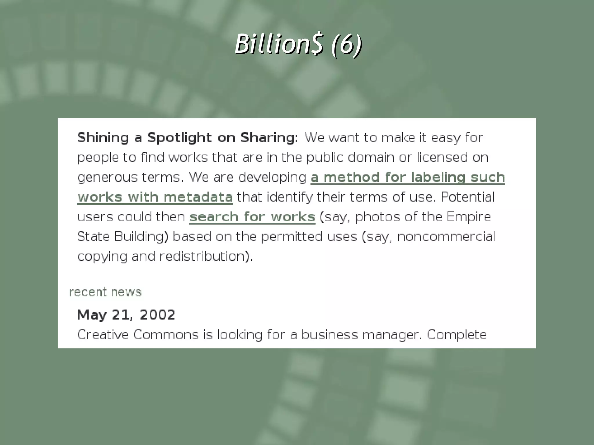 Billion$ (6) 