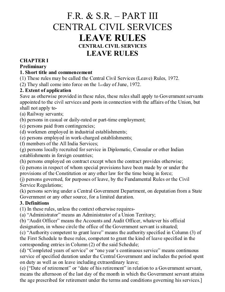 Ccs Leave Rule 1972