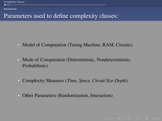 Computational Complexity: Complexity Classes | PPT