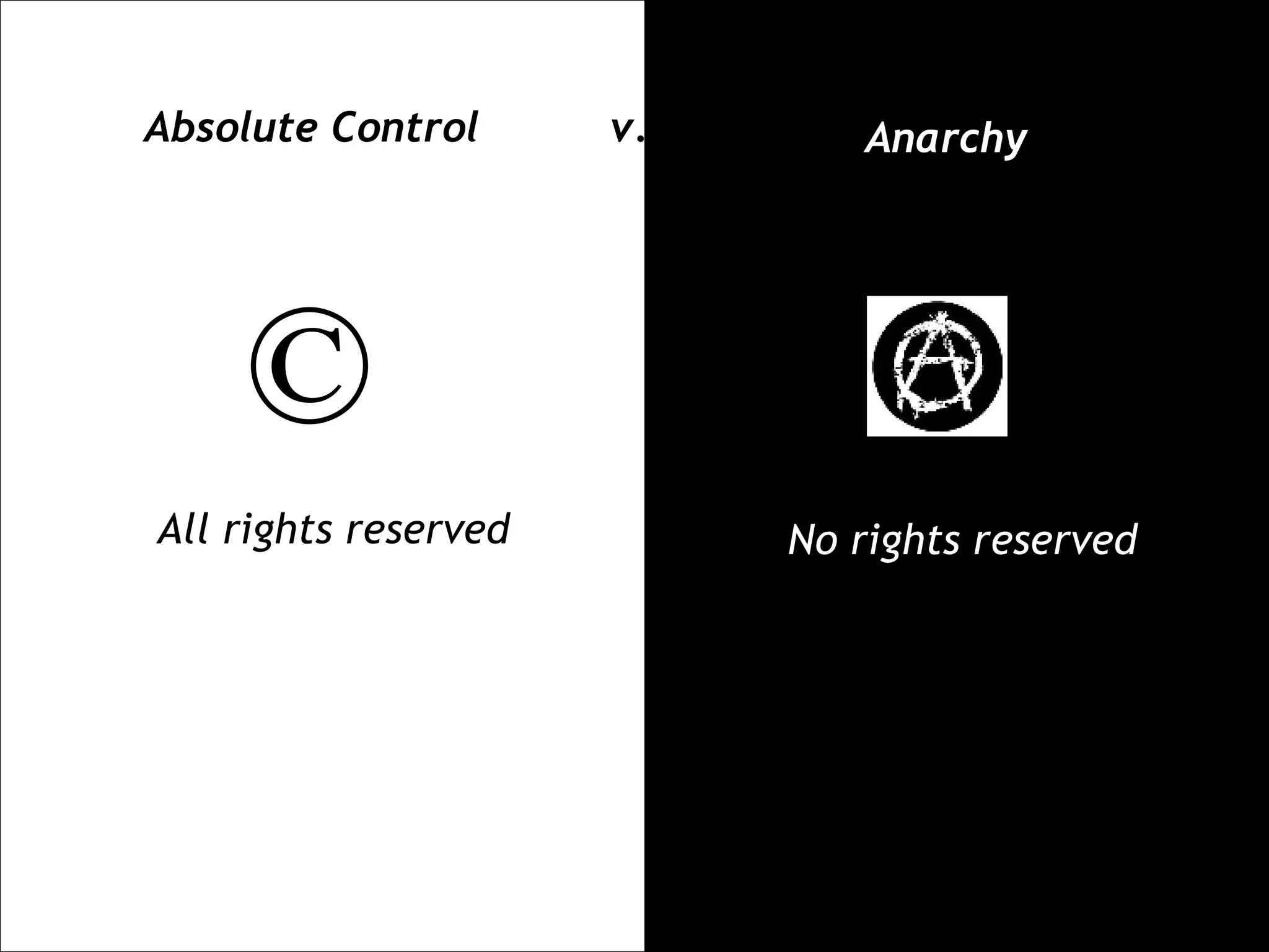 © Absolute Control v. Anarchy All rights reserved No rights reserved 