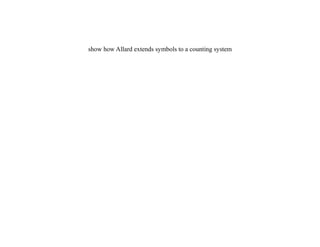 show how Allard extends symbols to a counting system
 