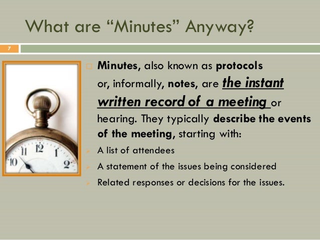 what are minutes for a meeting
