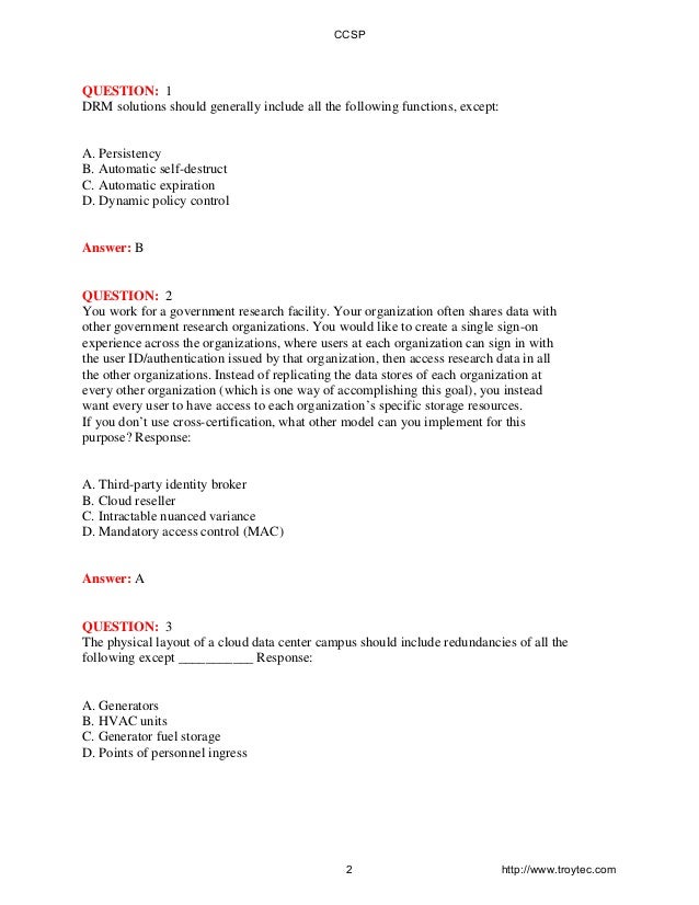 CCSP Testfagen