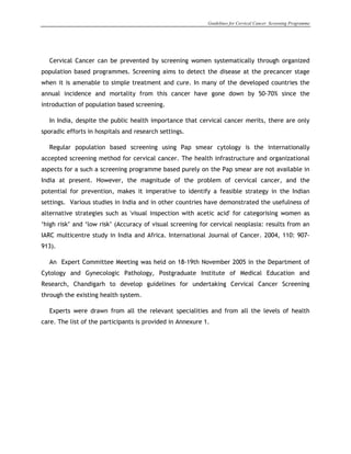 Cervical cancer screening | PDF