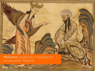 Mahoma recibindo a revelación
do arcanxo Gabriel.
 