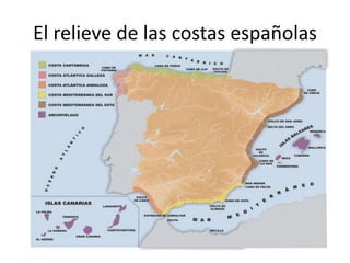 El relieve de las costas españolas