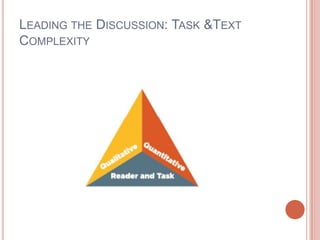 Leading the Discussion: Task &Text Complexity