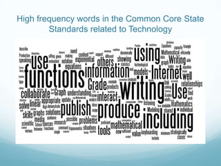 High frequency words in the Common Core State
Standards related to Technology

 