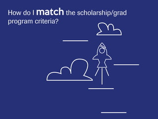 How do I match the scholarship/grad
program criteria?
 