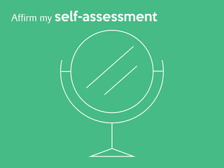 Affirm my self-assessment
 