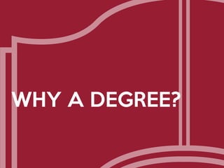 WHY A DEGREE?
 