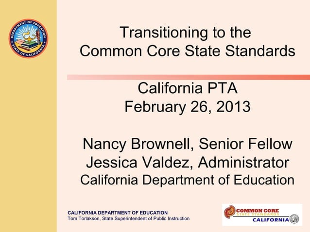 Transitioning to the Common Core State Standards | PPT