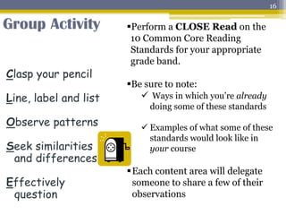 CCSS Literacy Standards | PPTX