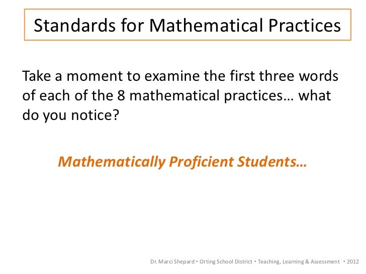 Common Core State Standards Math Workgroup Training