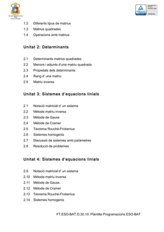 BLOC 2 : Programació linealBLOC 2 : Programació lineal
 