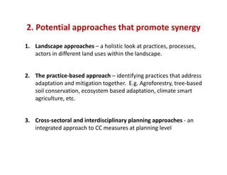 Synergies between climate change mitigation and adaptation measures in ...