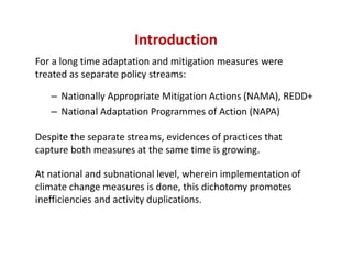 Synergies between climate change mitigation and adaptation measures in ...