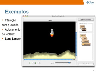 Exemplos Interação com o usuário. Acionamento do teclado: Luna Lander 