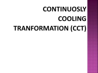 CONTINUOSLY
COOLING
TRANFORMATION (CCT)
 
