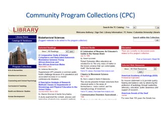 Community Program Collections (CPC) 