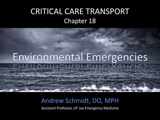 Andrew Schmidt, DO, MPH
Assistant Professor, UF Jax Emergency Medicine
CRITICAL CARE TRANSPORT
Chapter 18
 
