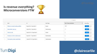 @clairecarlile
@TurnDigi
Is revenue everything?
Microconversions FTW