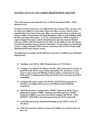 Visual Reference: Cctv Mtnl Config