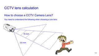 CCTV lens calculation
How to choose a CCTV Camera Lens?
You need to understand the following when choosing a cctv lens:
159
16 mm
3.6 mm
 