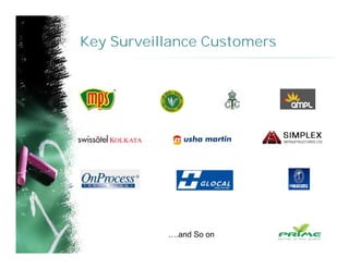Key Surveillance Customers
….and So on
 