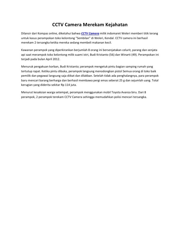 Merekam Kejahatan Di Solo Kebugaran CCTV