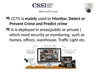 Comprehensive Guide to CCTV Surveillance Systems and Technologies | PPTX