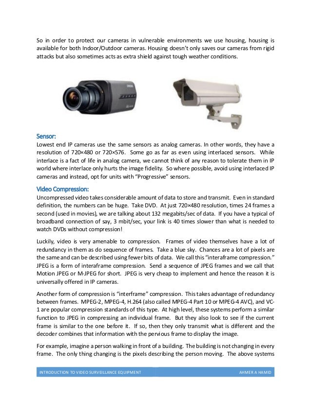 Video Surveillance Equipment (Introduction)