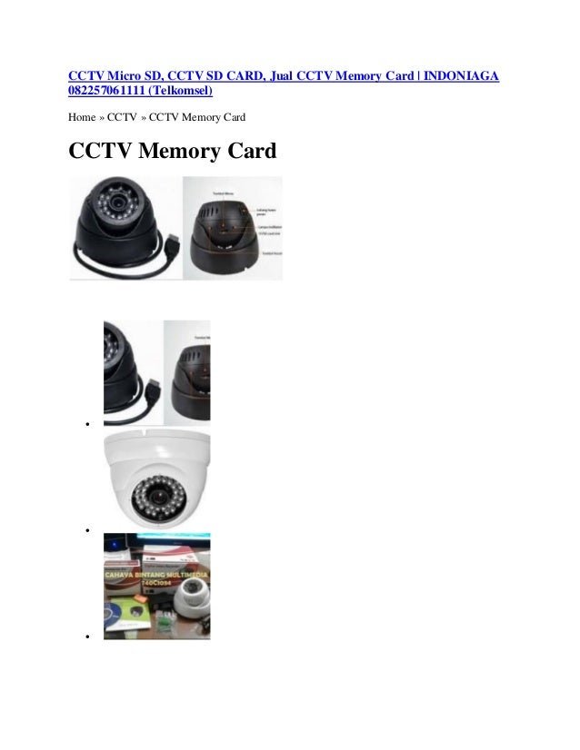 CCTV Micro SD, CCTV SD CARD, Jual CCTV Memory Card INDONIAGA
