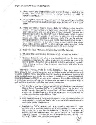 Calbayog City : CCTV Ordinance