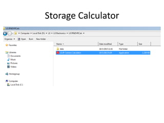 Storage Calculator
 