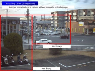 No-quality Lense (2 Megapixel)
Another manufacturer’s picture without accurate optical design
Not Sharp
Not Sharp
 