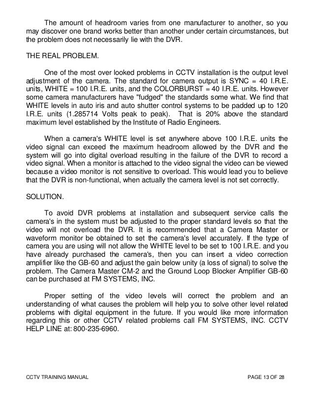 Cctv training manual