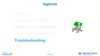Seite 36
Agenda
ILMT 9.x
Installation ILMT 9.2
Migration von ILMT 7.5
ILMT/BigFix „timeline“
Troubleshooting.
 