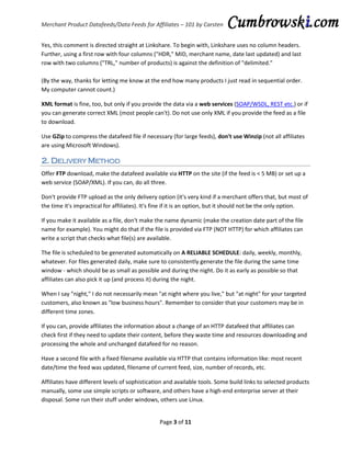 Merchant Product Datafeeds for Affiliates 101