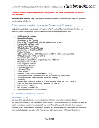 Merchant Product Datafeeds for Affiliates 101