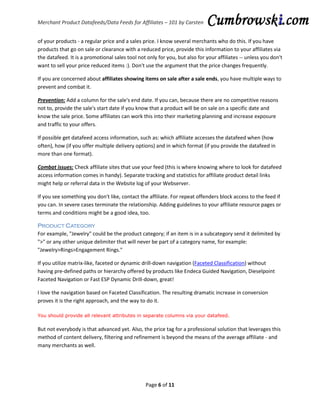 Merchant Product Datafeeds for Affiliates 101