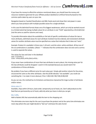 Merchant Product Datafeeds for Affiliates 101