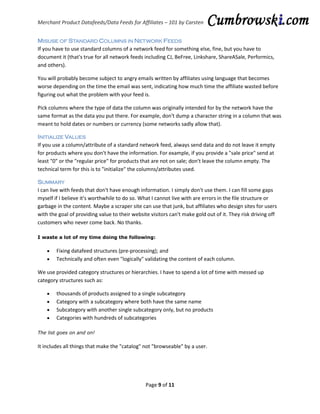 Merchant Product Datafeeds for Affiliates 101