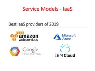 Service Models - IaaS
 