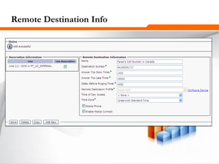 262262262
Remote Destination Info
 