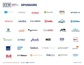 MEDIA KIT | 2020www.customercontactweekdigital.com • #CCWDIGITAL
CUSTOMER
CONTACT WEEK
DIGITAL
CUSTOMER
CONTACT WEEK
DIGITAL
SPONSORS
 