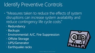 Understanding the Risk Management Framework & (ISC)2 CAP Module 13: Contingency Planning