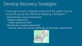 Understanding the Risk Management Framework & (ISC)2 CAP Module 13: Contingency Planning