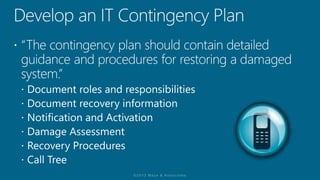 Understanding the Risk Management Framework & (ISC)2 CAP Module 13: Contingency Planning