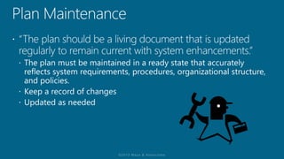 Understanding the Risk Management Framework & (ISC)2 CAP Module 13: Contingency Planning